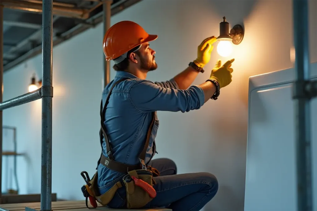 Instalación iluminación en pared