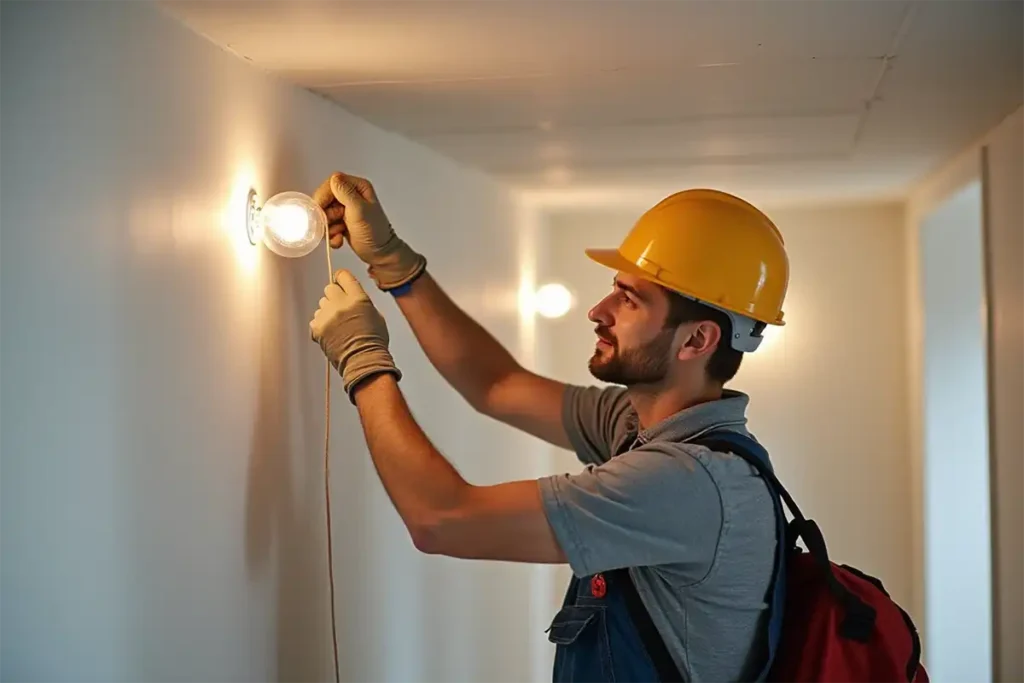 Electricista residencial inatala lámparas decorativas