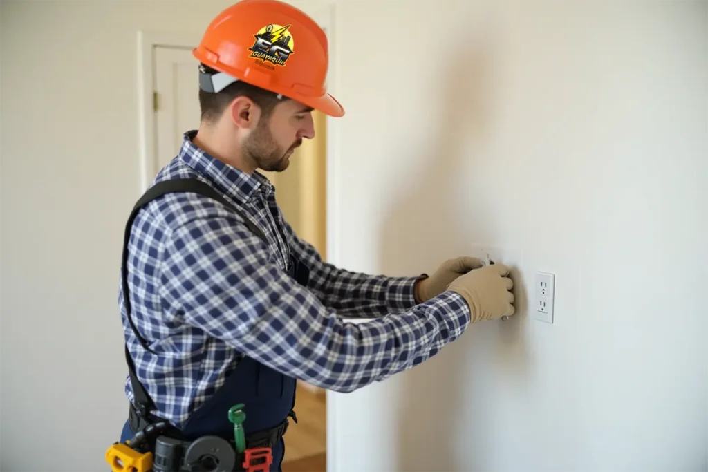 Electricista en Guayaquil realizando mantenimiento