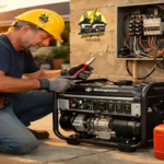 Electricista profesional instala un generador eléctrico a gasolina en Guayaquil